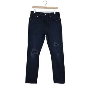 Levi's Womens 501 S Skinny Black Distressed Jean Womens 29